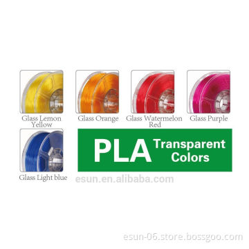 eSUN 3D printer PLA filament (Transparent Colors)